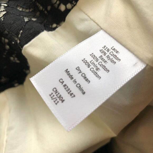 Talbots Sz 6P Black All Over Lace Cropped Button Up Luxury Evening Jacket - Picture 7 of 7